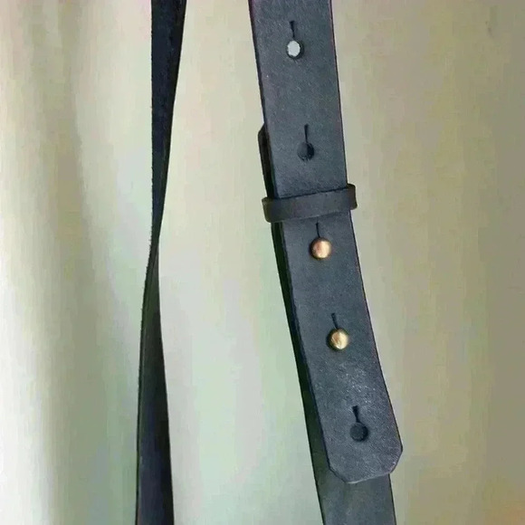 Tribe Alive Distressed Leather Navy Blue Crossbody Rounded Saddle Bag - Picture 8 of 12